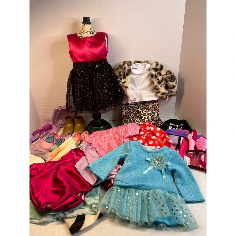 18 Inch Doll Clothes Accessories Lot fits American Girl Our Generation 20+pc